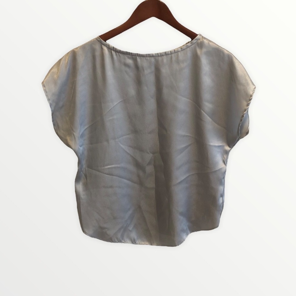 One Sixty Size silver silk dolman blouse